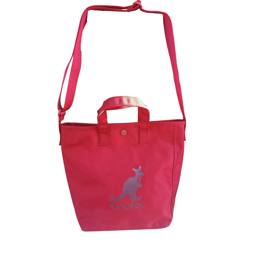 Kangol Red Canvas Tote Bag Crossbody Kangaroo Logo Adjustable Strap Y2K RETRO - Picture 5 of 7